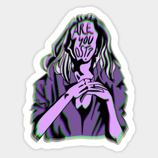 Are You Lost? Fairytale Dreamcore in amethyst purple Sticker